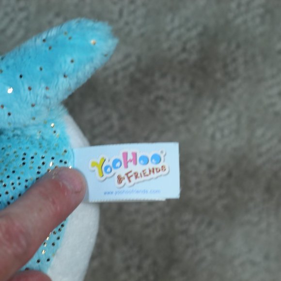 YooHoo Friends 7" Narwhal & 5" Num Nom Fuzzy Blue Unicorn Plush Toys - Picture 7 of 8